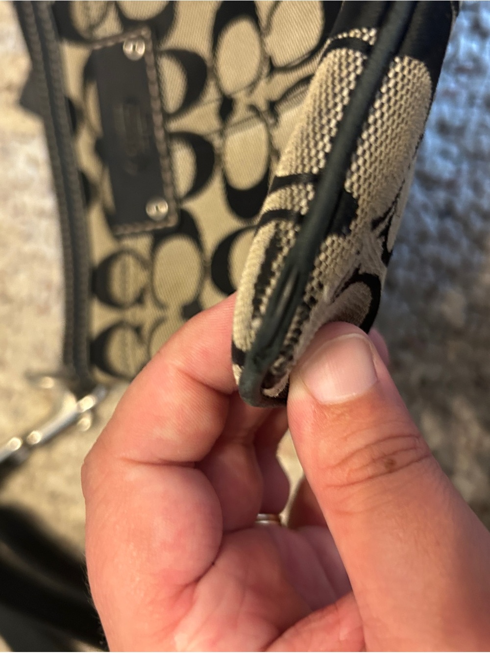 Coach Black and Gray Signature Canvas Crossbody - Picture 3 of 8